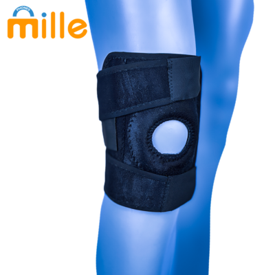 Genouillère Sport Élastique Réglable, Double Compression Bandage de Soutien de Genou